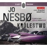Zdjęcie okładki audiobooka Jo Nesbo pt. "Królestwo" - fioletowy spoiler amerykańskiego cadillaka z lat pięćdziesiątych na tle czarno-białego horyzontu.