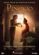 Zdjęcie okładki filmu "Pinokio" - starszy mężczyzna trzymający lusterko w którym przegląda się mały drewniany chłopiec.
