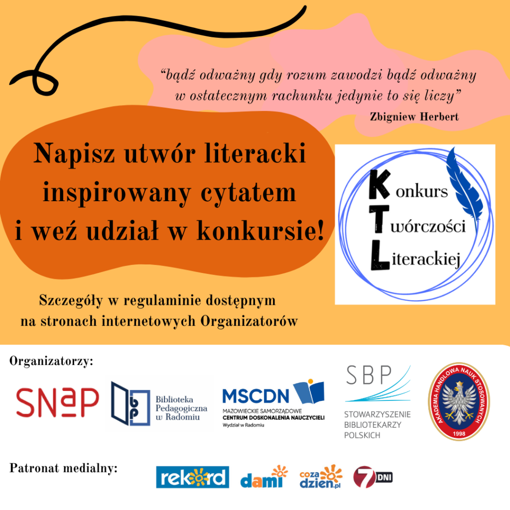 Plakat Konkursu Twórczości Lietarckiej.