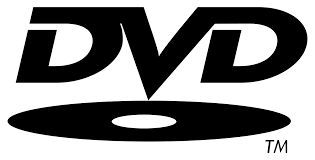 Symbol nośnika DVD - napis DVD rzucając cień w kształcie krążka płyty DVD