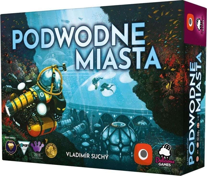 Okładka gry dydaktycznej pt. "Podwodne miasta".