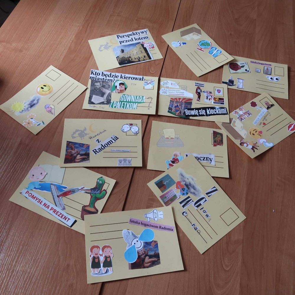 rok-wieslawy-szyborskiej-2 Pocztówki własnoręcznie wykonane przez uczniów leża na stole