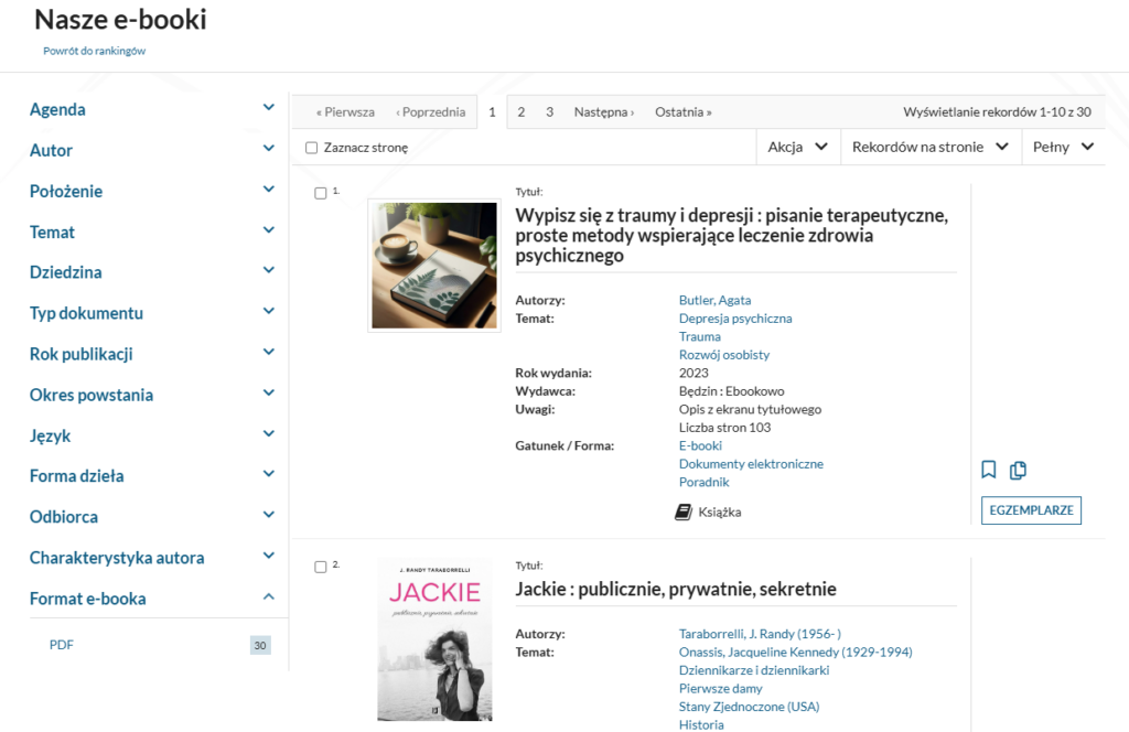 Zrzut ekranu: nasze e-booki