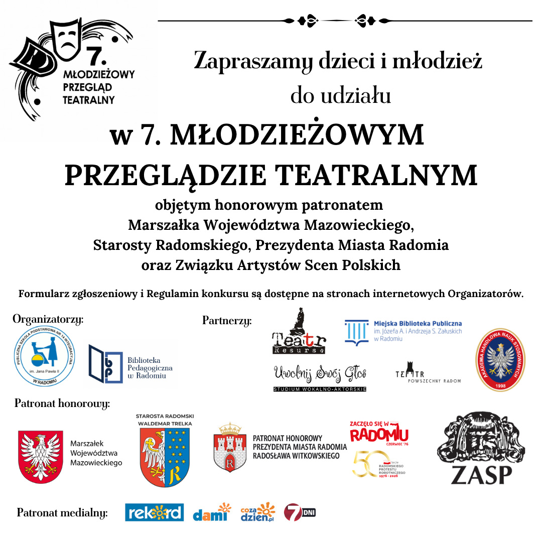 Ogłaszamy 7. Młodzieżowy Przegląd Teatralny