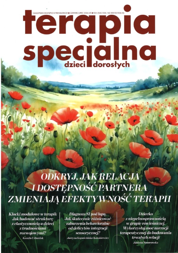 okładka czasopisma pt. "Terapia Specjalna Dzieci i Dorosłych"