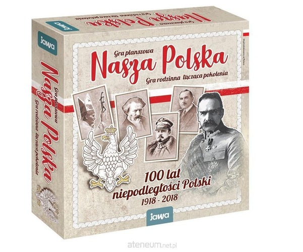 okładka gry planszowej pt. "Nasza Polska : gra rodzinna łącząca pokolenia".